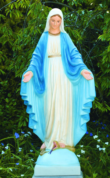 Blessed Mother Mary Life Size Garden Sculpture Virgin Tradtional Color